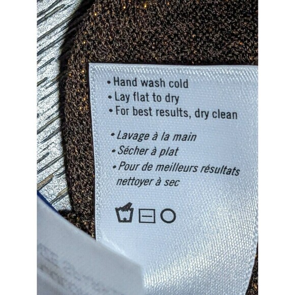 Paige Brown Genieve Metallic Glitter Cutout Sweater M - Picture 9 of 11